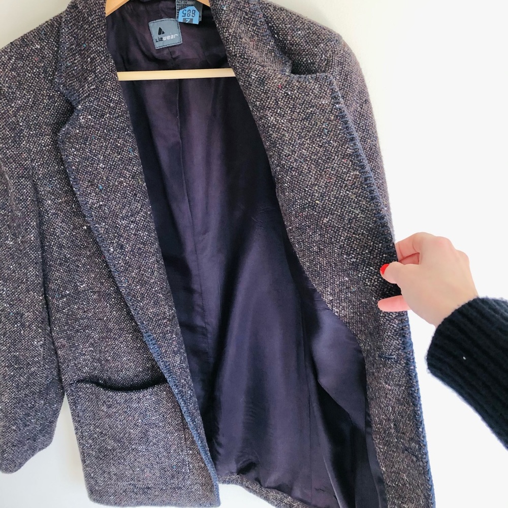 Tweedy square cut wool blazer - Picture 9 of 16